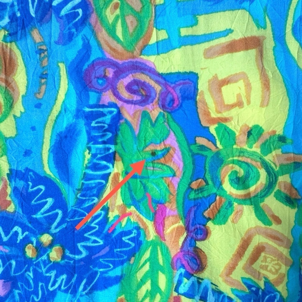 Xtreme Island Design Tropical Maxi Shift Dress Short Sleeve Pockets Large - Picture 11 of 11